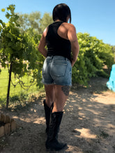 Load image into Gallery viewer, Barbed Wire Blues Denim Shorts