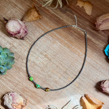 Load image into Gallery viewer, 3mm Sterling Silver Pearl & Sonoran Gold Turquoise Necklace