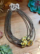 Load image into Gallery viewer, 3mm Sterling Silver Pearl & Palomino Variscite Necklace