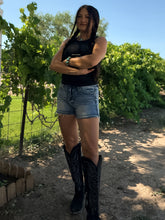Load image into Gallery viewer, Barbed Wire Blues Denim Shorts