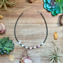 Load image into Gallery viewer, Pink Conch Flower &amp; Sterling Silver Pearl Necklace
