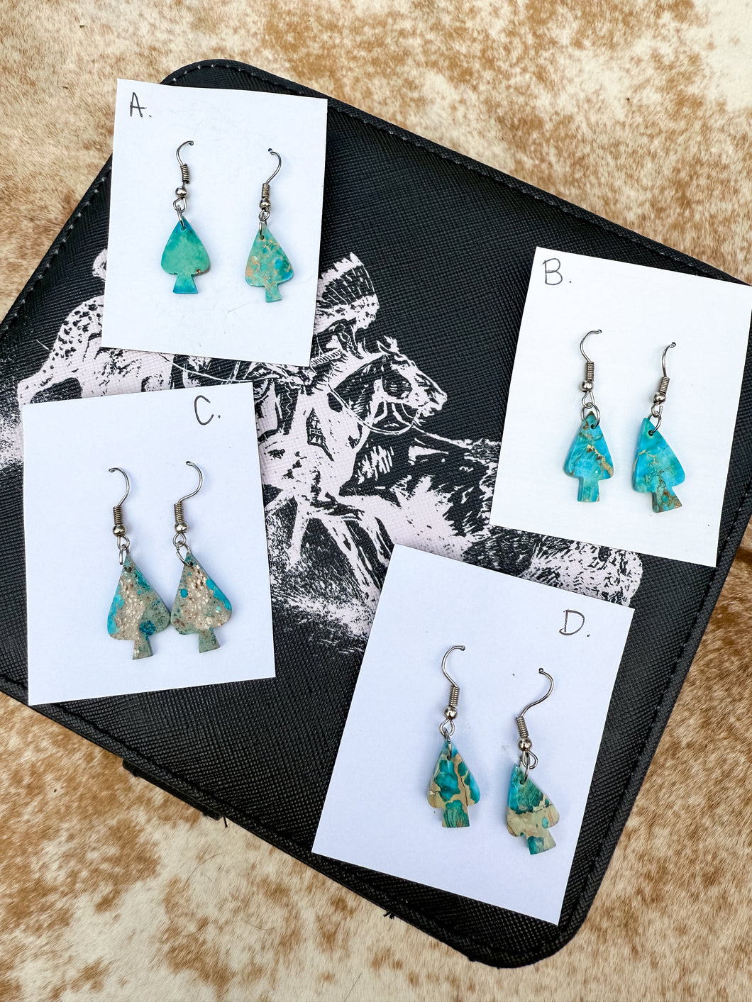 Blue Indigo Slab Earrings