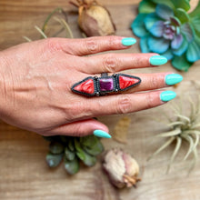 Load image into Gallery viewer, MJ Ring Red &amp; Purple Spiny Ring
