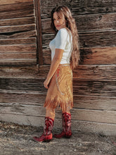 Load image into Gallery viewer, Suede Fringe Skirt
