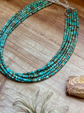 Load image into Gallery viewer, Turquoise Heishi &amp; Hematite Necklace – 18"
