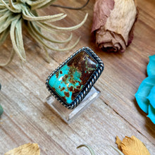 Load image into Gallery viewer, MJ Ring Trapezoid Turquoise Sterling Silver
