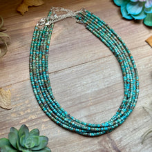Load image into Gallery viewer, Turquoise Heishi &amp; Hematite Necklace – 18"
