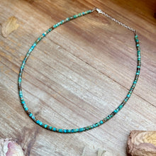 Load image into Gallery viewer, Turquoise Heishi &amp; Hematite Necklace – 18"
