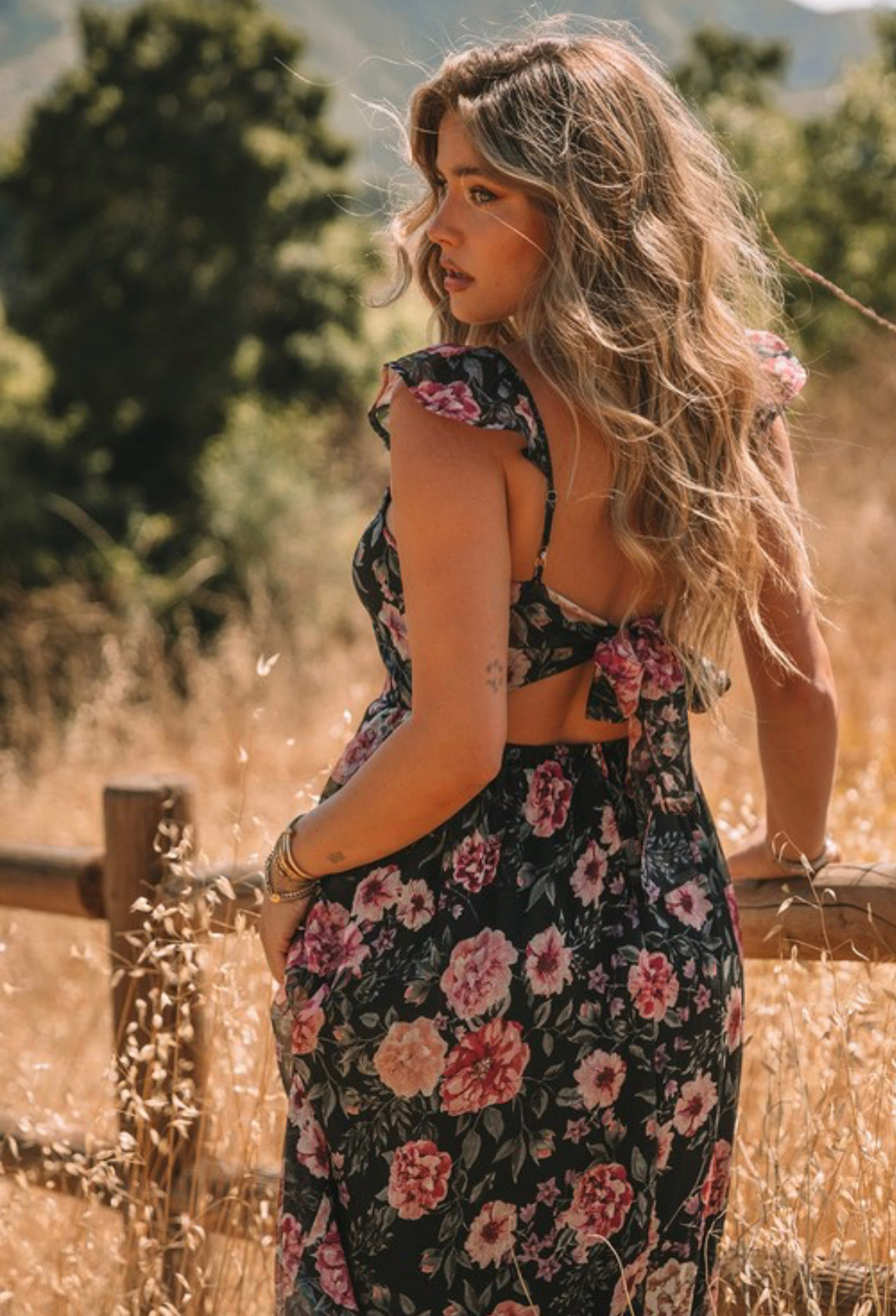 knee length dresses for ladies Amara Bohemian Maxi Dress Desert Rose main image 0