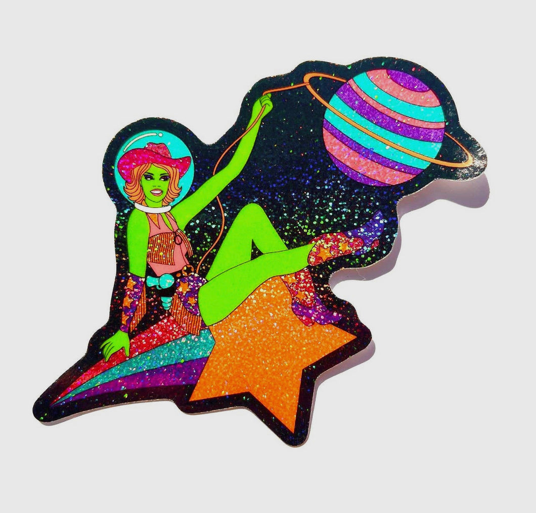 Alien Cowgirl Sticker