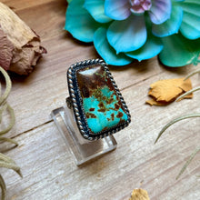 Load image into Gallery viewer, MJ Ring Trapezoid Turquoise Sterling Silver
