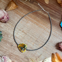 Load image into Gallery viewer, 3mm Sterling Silver Pearl &amp; Palomino Variscite Necklace
