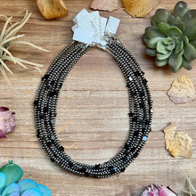 Load image into Gallery viewer, 15” Black Onyx Star Necklace – Sterling Silver Pearls
