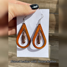 Load image into Gallery viewer, Leather &amp; Feather Earrings
