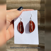 Load image into Gallery viewer, Leather &amp; Feather Earrings
